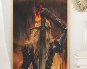Fireheart Throne of Glass Poster | Fantasy Book Wall Art Print | Aelin Galathynius Aesthetic Decor | BookTok Gift for Readers