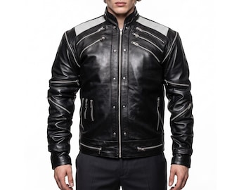 Michael Jackson Beat It Black Leather Jacket | 80s Pop Star Cosplay