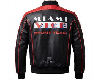Chaqueta bomber de Ryan Gosling en The Fall Guy / Ropa de cuero del equipo de especialistas de Miami Vice