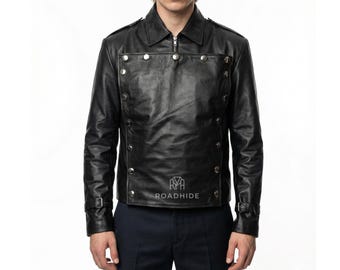 Chaqueta de cuero de Cliff The Rocketeer / Chaqueta de Billy Campbell / Cosplay de héroe aviador negro
