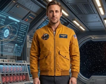 Proyecto Ave María: Chaqueta bomber amarilla de Ryan Gosling / Cosplay de Ryland Grace / Utilería de película de ciencia ficción