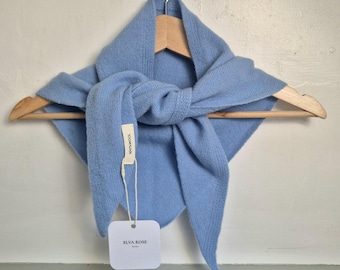 Pure Wool Handmade Knit Triangle Neck Scarf Headscarf Lightweight Luxury Accessory Gift