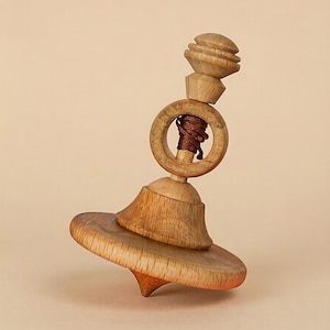 Personalized wooden Spinning Top with string, Analog Lifestyle, Nostalgic Gift for adults children, Classic Eco Friendly Toy