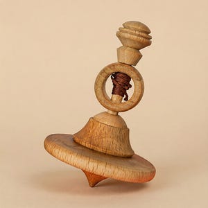 Personalized Beech Wood Spinning Top, Fidget Desk Toy, Stress Relief