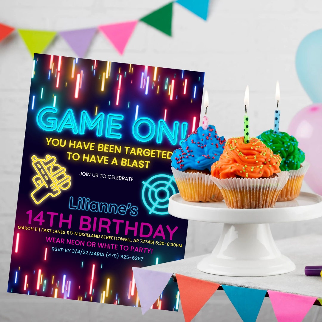 Editable Laser Tag Birthday Invitation Template Kids Birthday - Etsy