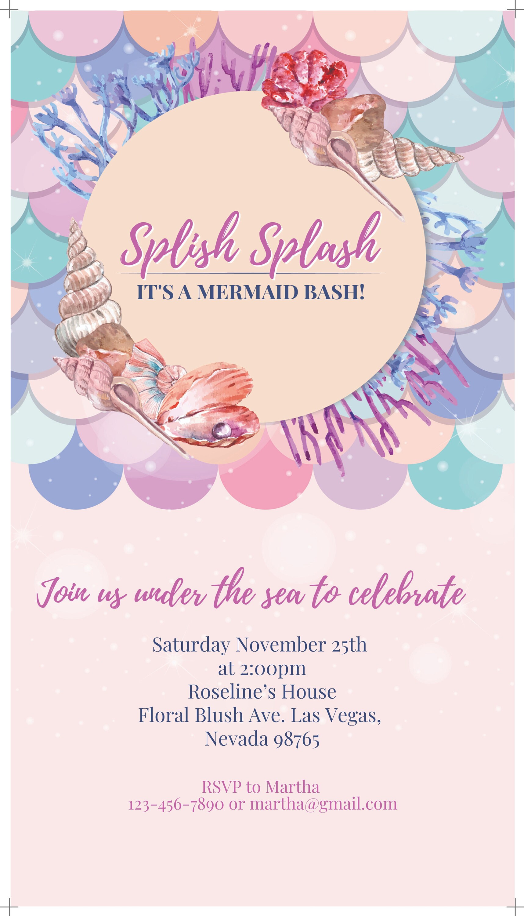 Invitation A La Sirene Faites Le Vous Meme Nous Etsy France