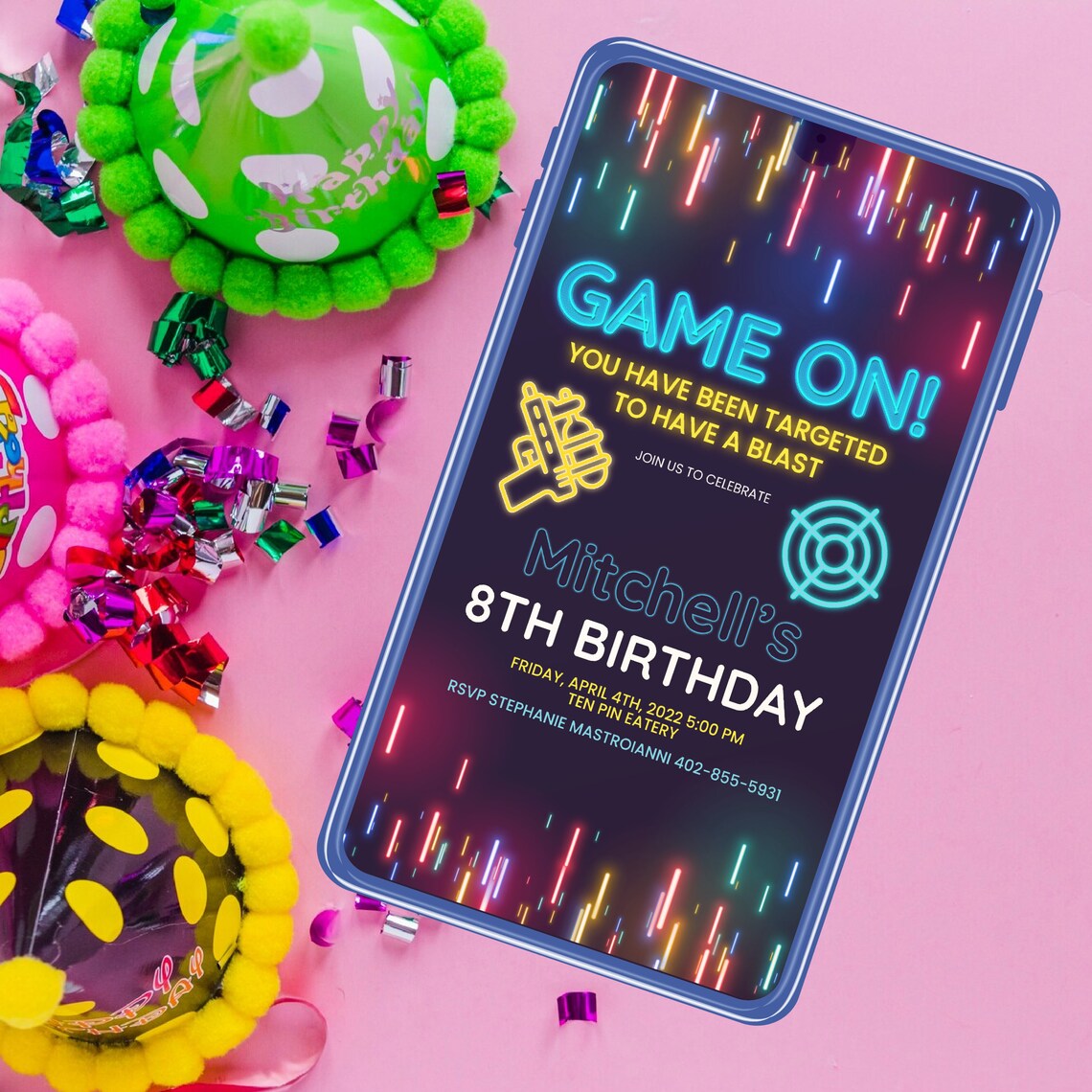 Laser Tag Birthday Invitation Template for Kids Printable | Etsy