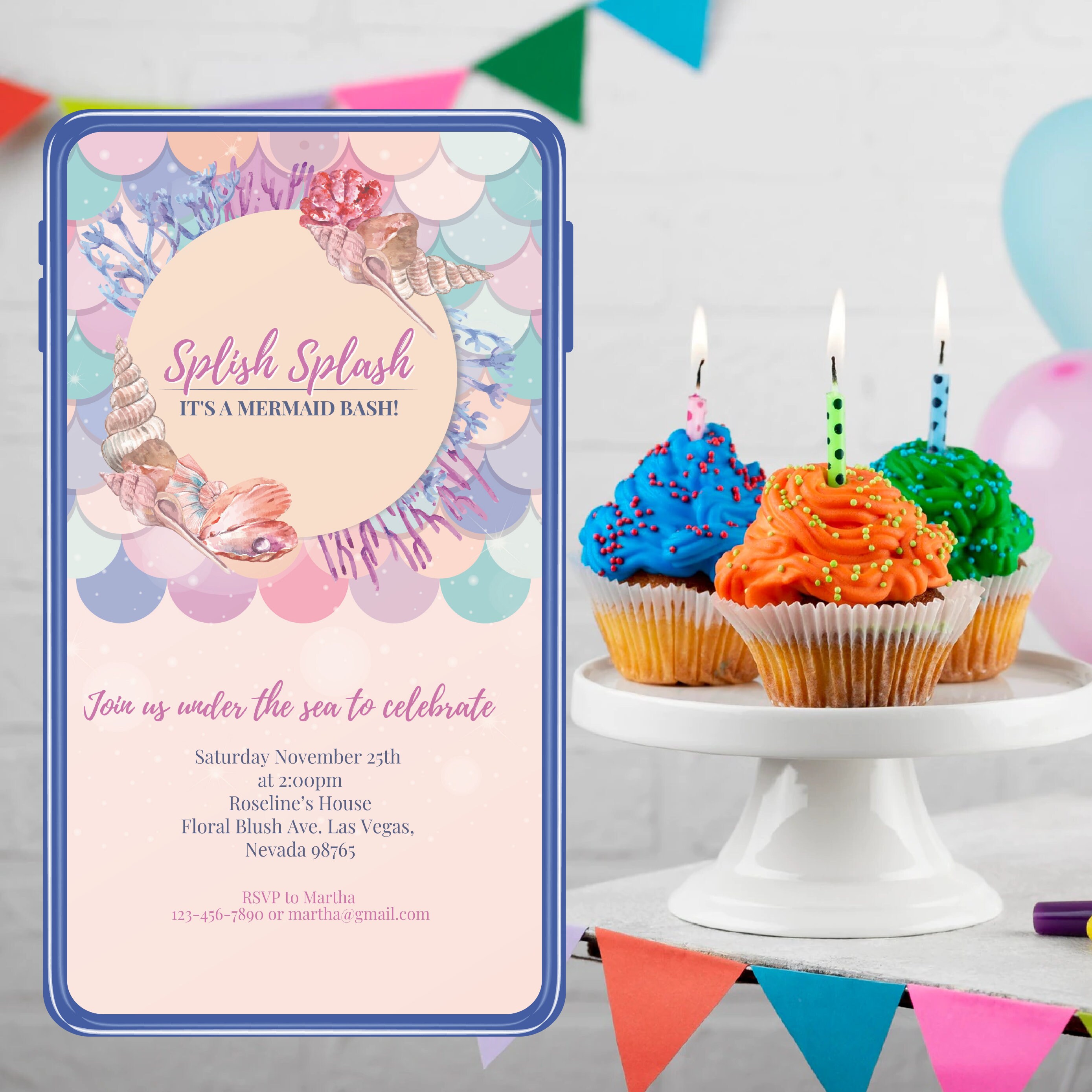 Invitation A La Sirene Faites Le Vous Meme Nous Etsy France
