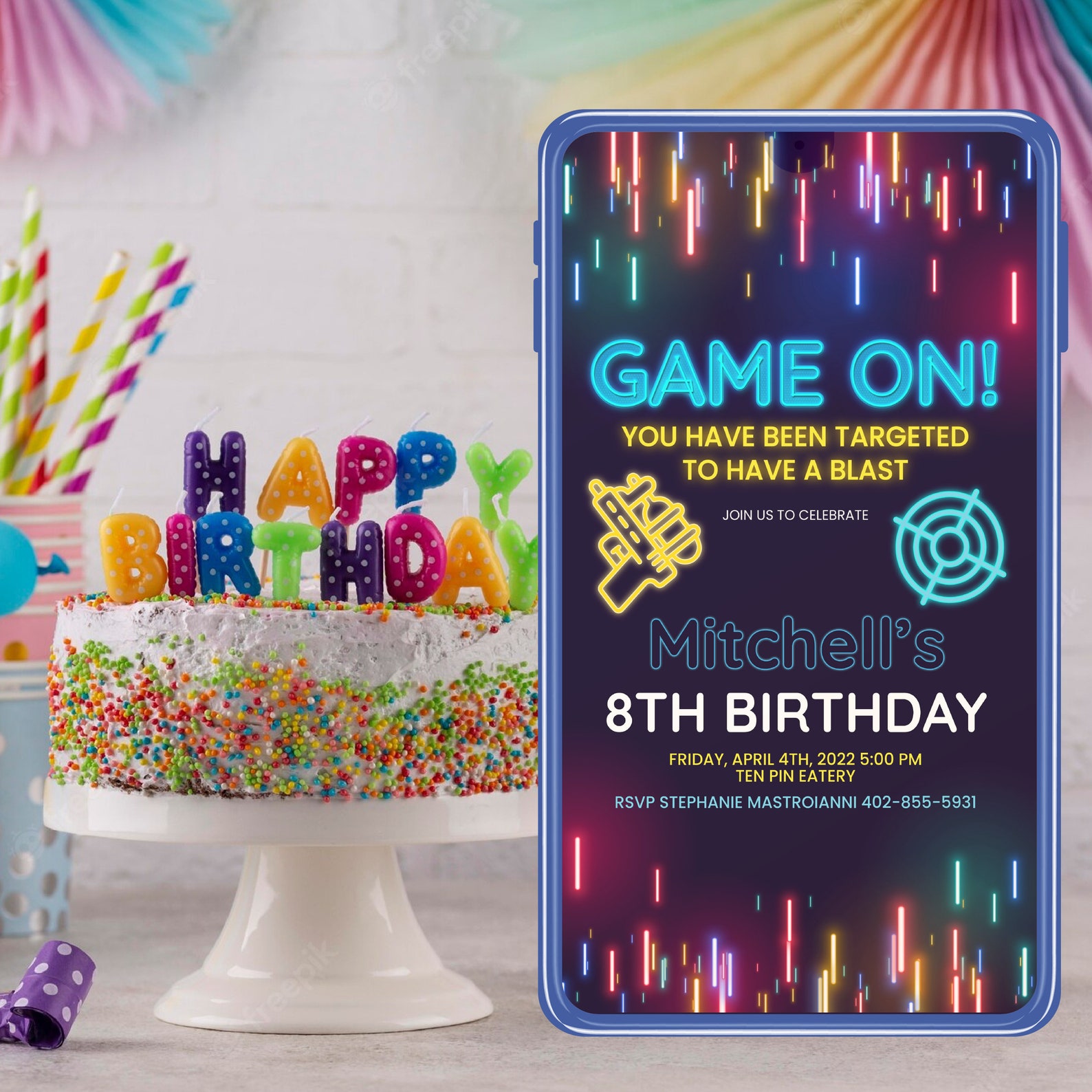 Laser Tag Birthday Invitation Template for Kids Printable | Etsy