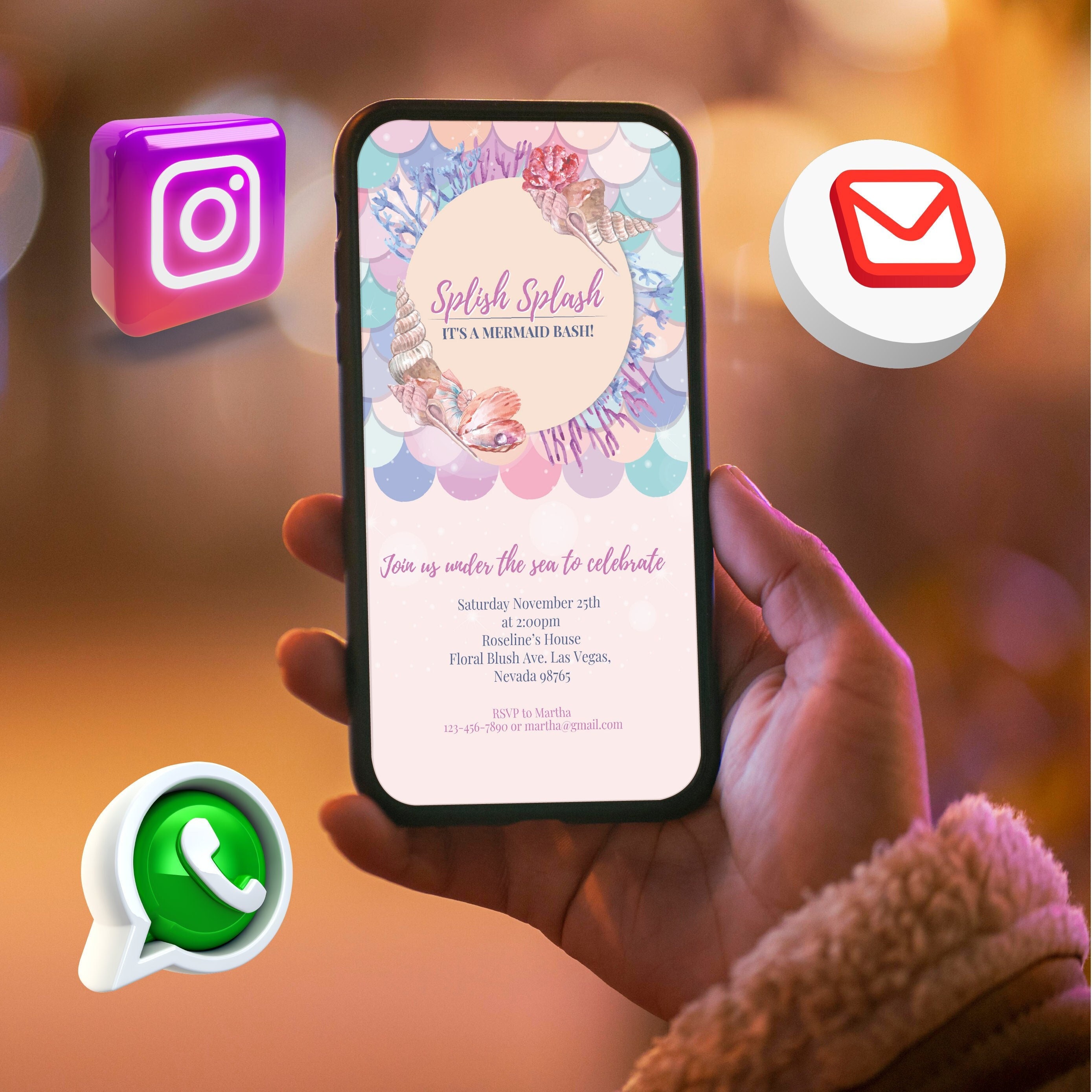 Invitation A La Sirene Faites Le Vous Meme Nous Etsy France