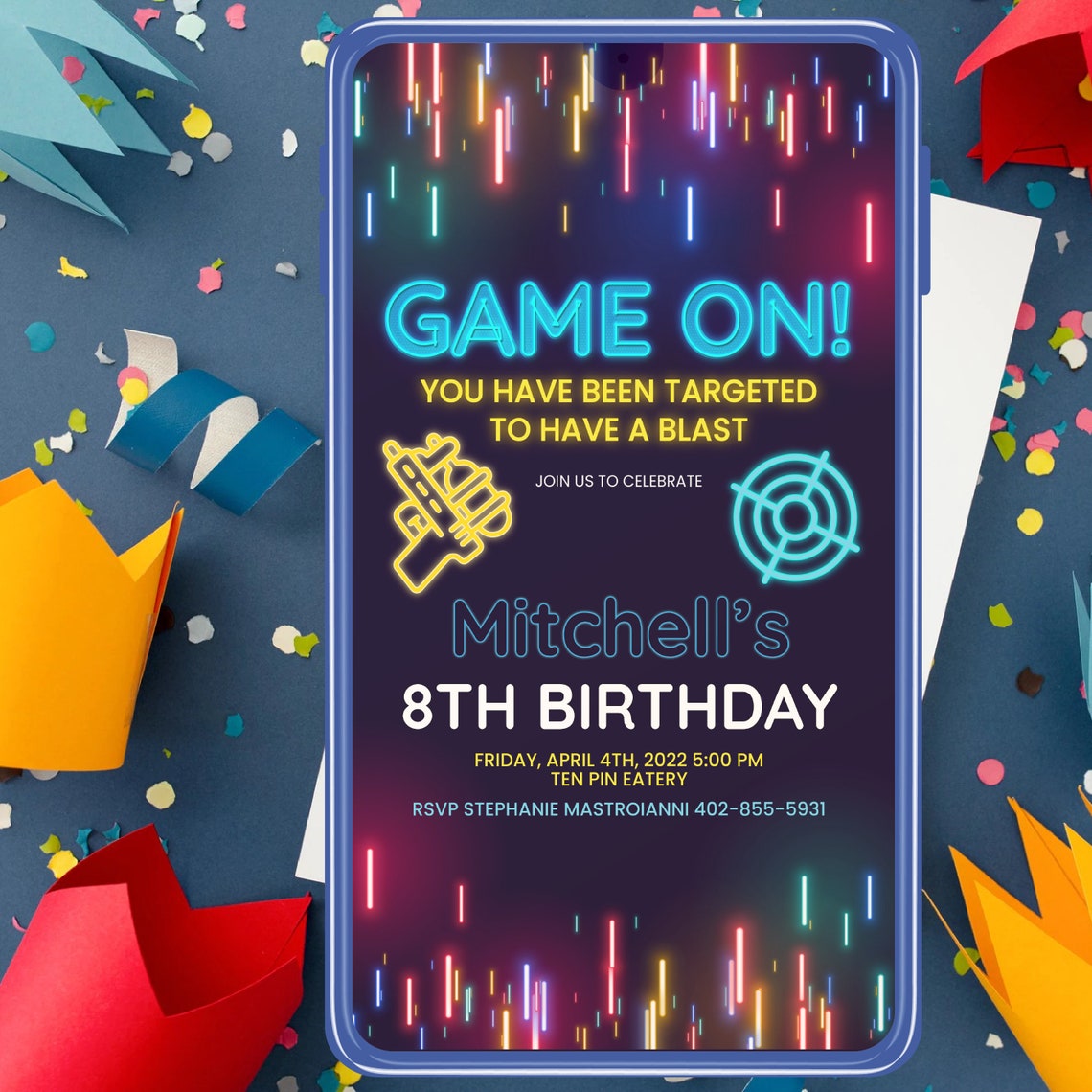 Laser Tag Birthday Invitation Template for Kids Printable | Etsy