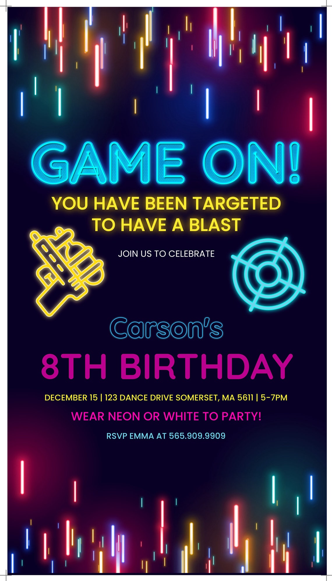 Laser Tag Birthday Invitation Template for Kids Printable | Etsy