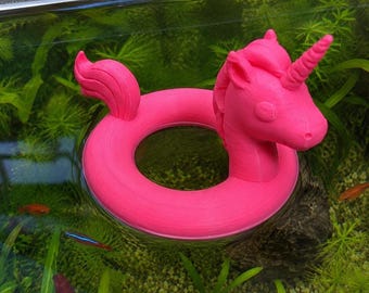 Unicorn Fish Feeder Ring Aquarium Feeding Station, Floating Fish Food Holder, Cute Aquarium Decor, Betta Tank Accessory