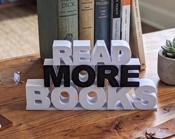 Read More Books Sign, Bookish Decor, Book Lover Gift, Bookshelf Decor, Reading Nook Decor, Book Club Gift, Reader Gift