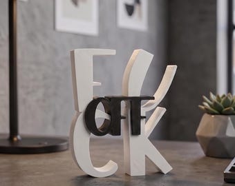 Fuck Off Sign, Funny Office Decor, Sarcastic Desk Decor, Adult Humor Gift, Rude Home Decor, Funny Coworker Gift, 3D Printed Sign