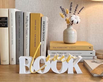 Book Lovers Gift, Bookshelf Decor, Library Decor, Bookish Desk Decor