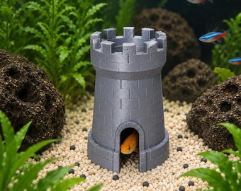 Aquarium Castle Hideout, Fish Tank Castle Decor, Fish Hide Cave, Aquarium Hideaway, Betta Fish Accessories, Shrimp Hide, Fish Tank Ornament