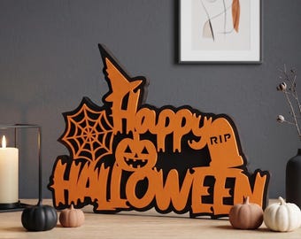 Happy Halloween Decor, Spooky Shelf Decor,Halloween Table Decoration, Halloween Party Decoration