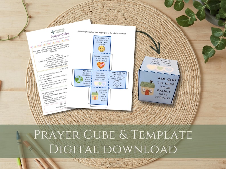 Prayer Cube Printable With Personalizable Template Digital Download - Etsy