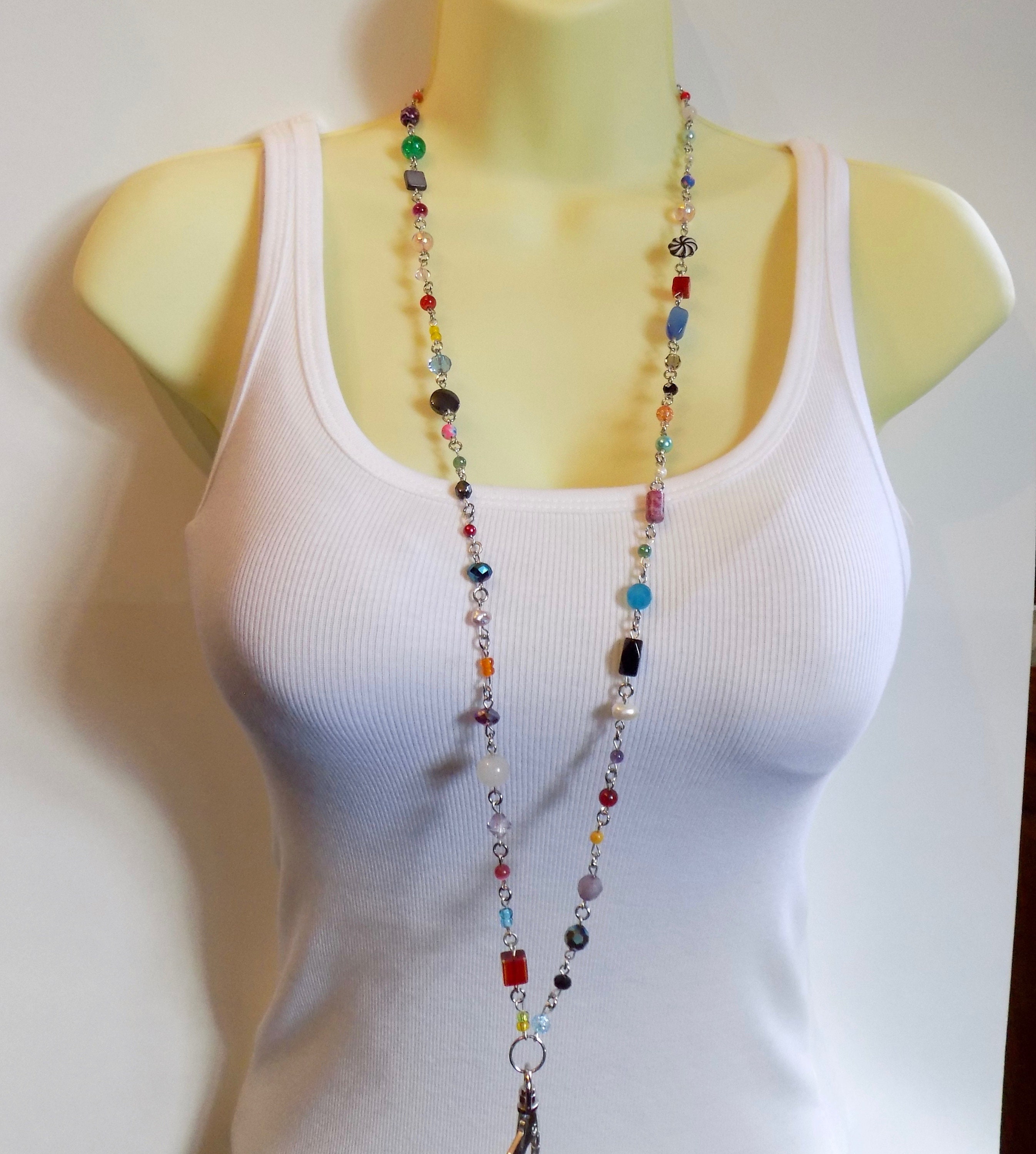 Multicolored And One of a Kind Beaded Lanyard Colorful Beads | Etsy