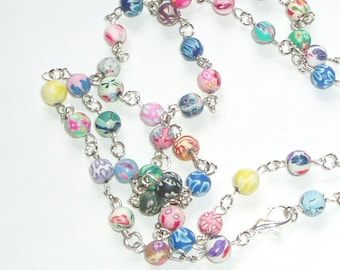 Kleurrijke en leuke kralen ID Lanyard-polymeer klei veelkleurige lange kralen ID badge Lanyard
