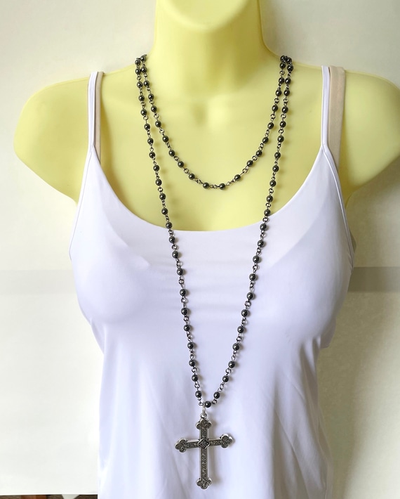 DOUBLE CHAIN CROSS NECKLACE – REALTAKAI