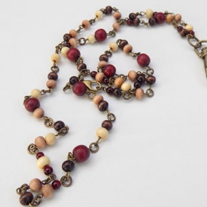 Pretty Wooden Beaded Lanyard - Unique and Gorgeous Wood Bead ID Badge Lanyard image 4