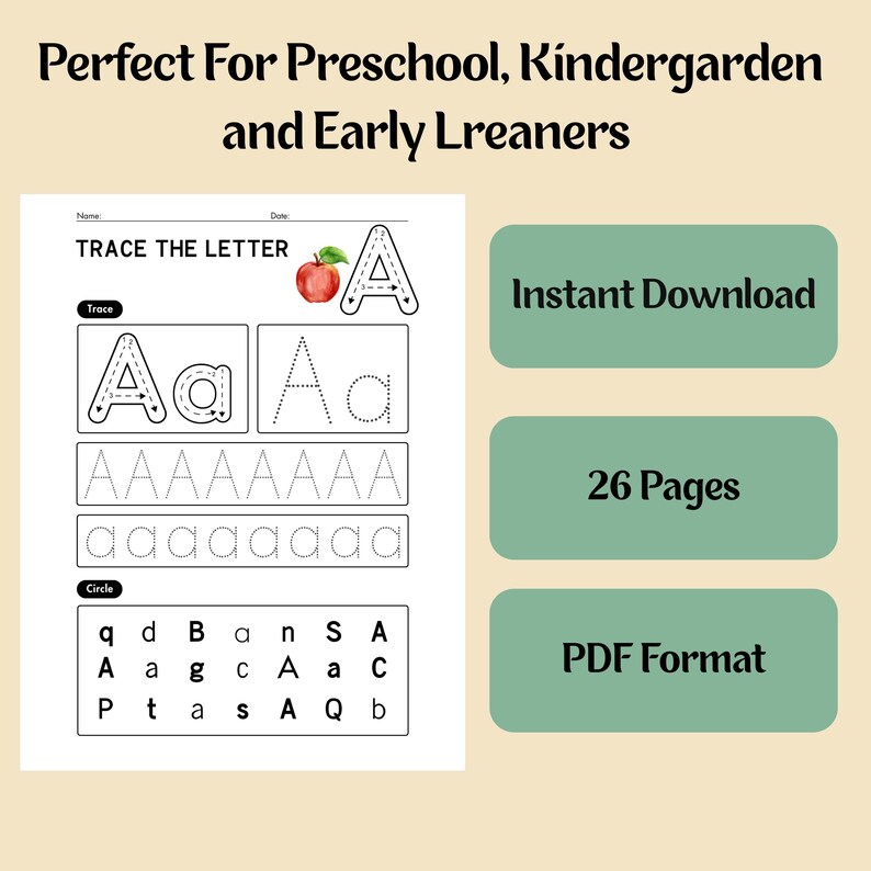 Farm Animal Alphabet Tracing Worksheets Kindergarten Prek Preschool ABC ...