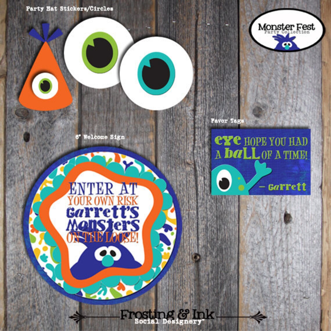 Monster Birthday Party Food Tents A La Carte Printable - Etsy