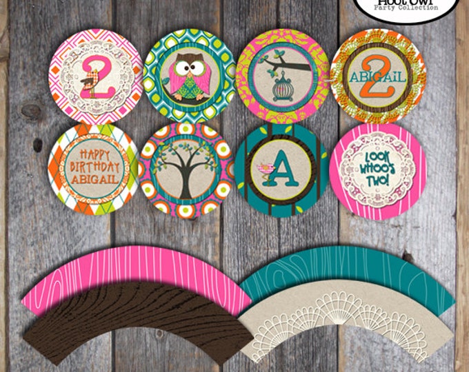 Owl Cupcake Toppers Owl Party Cupcake Toppers &amp; Wrappers Printable ...
