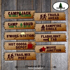 Camping Party | Camping Party Decorations | Camp Party | Camping Birthday Decorations | Camping Party Signs | Lumberjack Signs | Printable