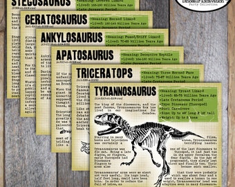 Dinosaur Signs | Dinosaur Facts | Dinosaur Party | Dinosaur Birthday Party | Dino Dig Party Signs | Paleontology Signs | Printable