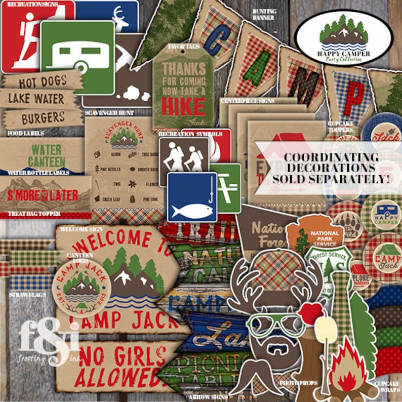 Camping Party Signs Camp Party Signs Camping Birthday Etsy