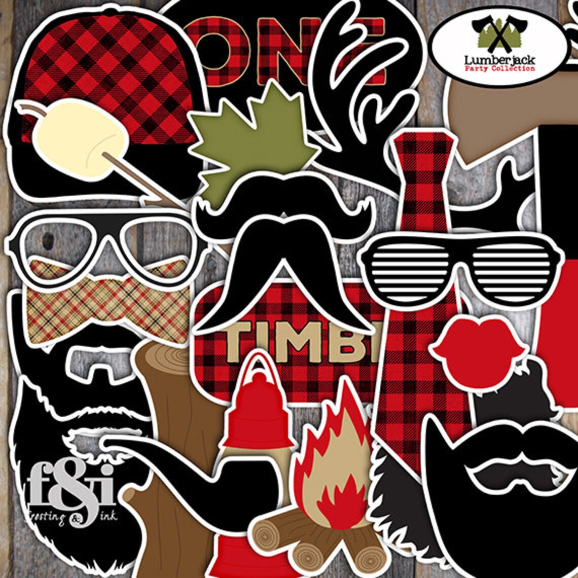 Lumberjack Photo Booth Props Lumberjack Photo Props - Etsy