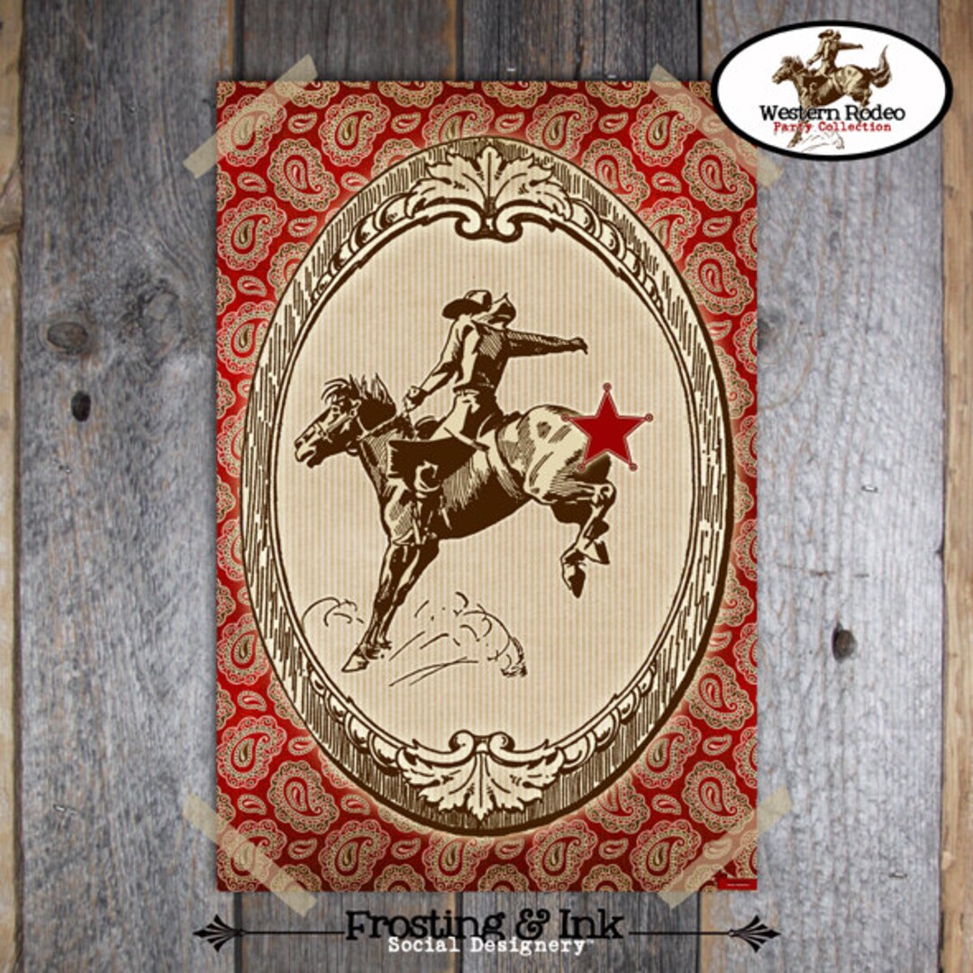Pin the Tail on the Horse Cowboy Party Game Western Rodeo - Etsy UK