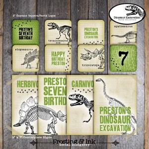 Dinosaur Excavation Kit Label Dinosaur Excavation Party Favor Dino Dig ...