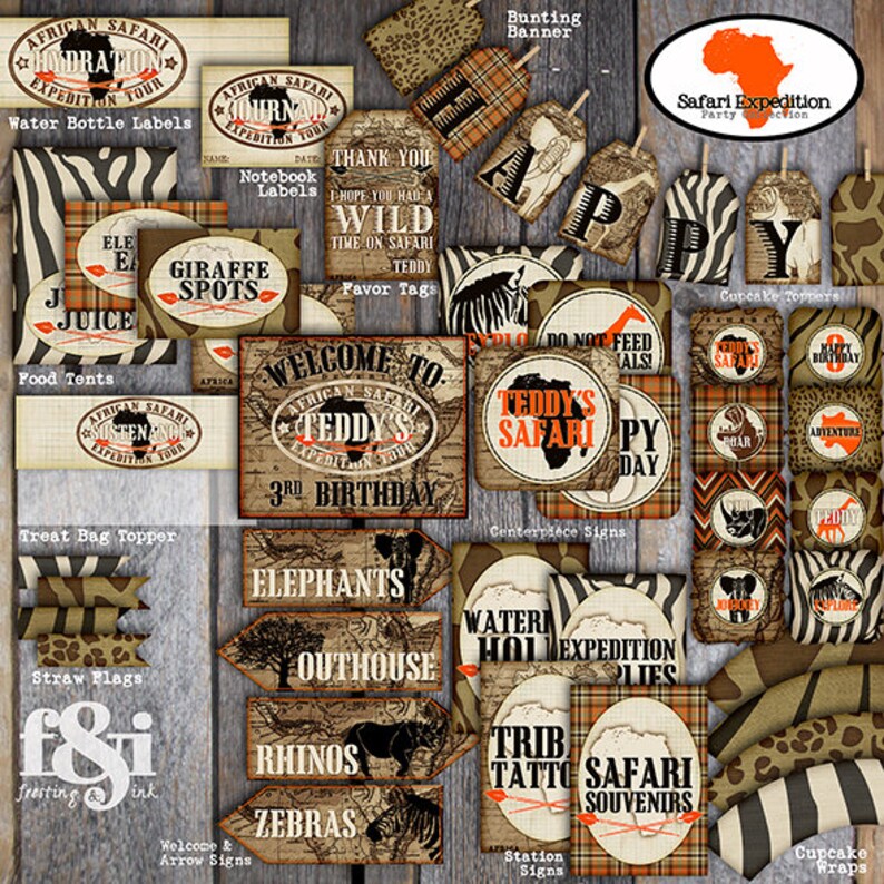 Safari Party Safari Party Decorations Safari Birthday Etsy