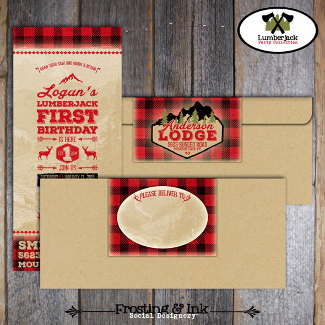 Lumberjack Cupcake Toppers &amp; Wrappers printable camping - Etsy