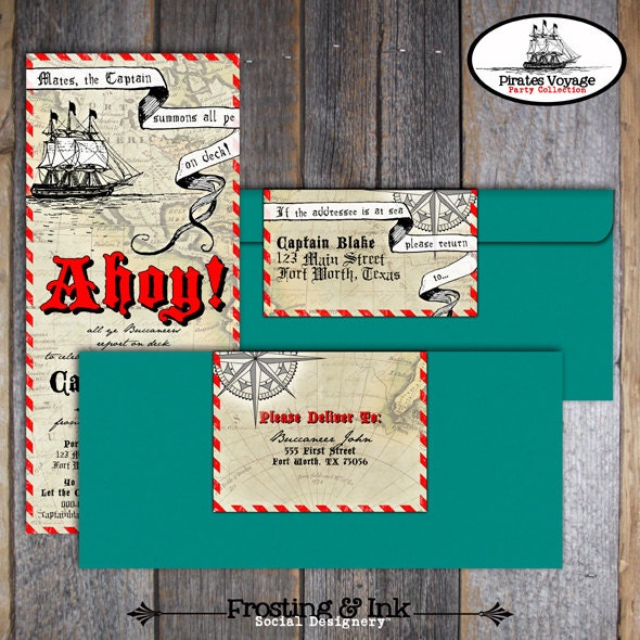 Pirate Invitation Pirate Birthday Invitation Pirate Etsy