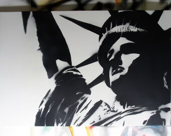 Banksy Monkey In Charge Sign Spray Paint Stencil Art On Canvas Etsy