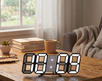 Digitale bureauklok grote display minimalistisch modern kantoor aan huis
