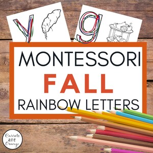 Fall Themed Rainbow Letters Handwriting Practice