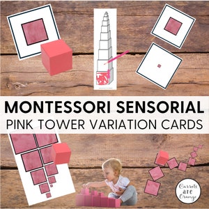 Montessori Sensorial Pink Tower Variation Cards