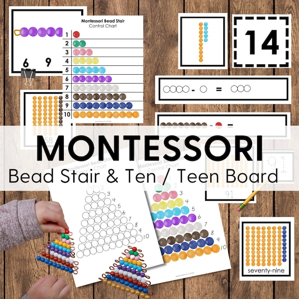 Montessori Math - Bead Stair and Ten & Teen Board