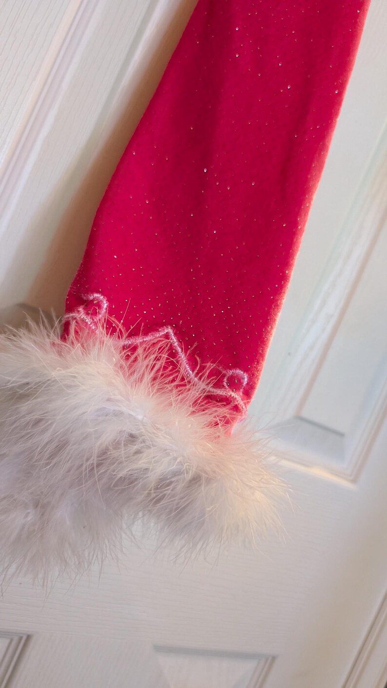 Santa Rave Top Handmade Pink Glitter Velvet Rave Santa Set – Asymmetrical Top & Mini ...
