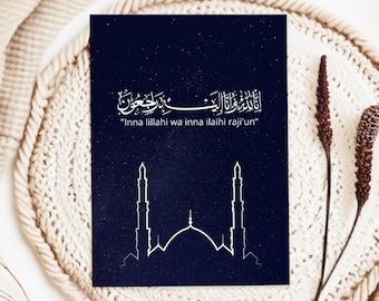 Islamic Sympathy Card Inna Lillahi Wa Inna Ilayhi Raji’un Muslim Condolence Digital Download Arabic Calligraphy Muslim Bereavement Card