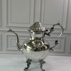 Antique Silver on Copper Coffee Pot DSC Derby Silver Ornate Teapot