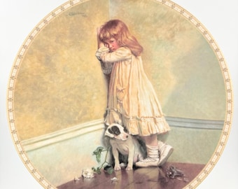 1991 Royal Doulton "In Disgrace" Plate Victorian Childhood w/ Box, COA + Pamphlet