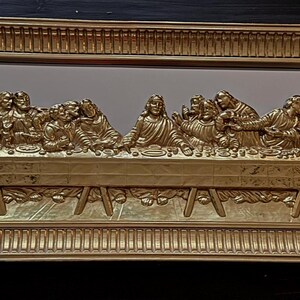 Vintage Homco the Last Supper 3D Gold Wall Art | Religious Decor Framed ...