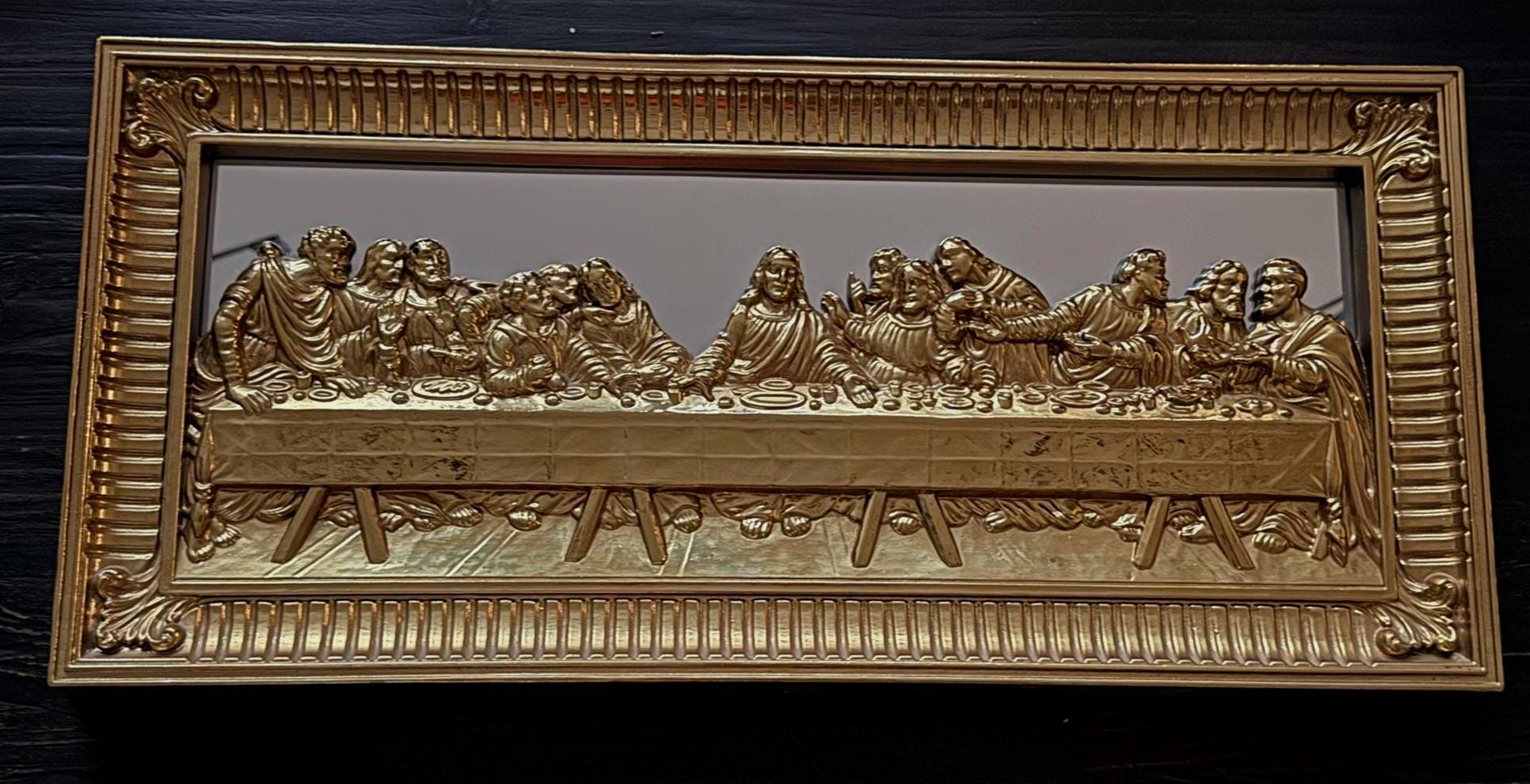 Vintage Homco the Last Supper 3D Gold Wall Art | Religious Decor Framed ...